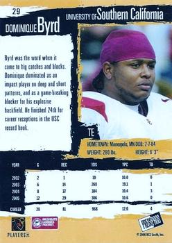 2006 Press Pass #29 Dominique Byrd Back