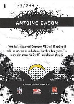 2009 Score - Young Stars Gold Zone #1 Antoine Cason Back