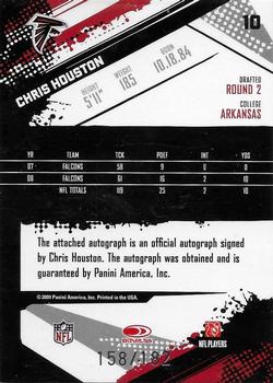 2009 Score Inscriptions - Autographs #10 Chris Houston Back