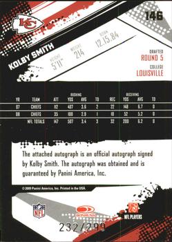 2009 Score Inscriptions - Autographs #146 Kolby Smith Back