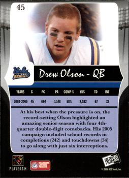 2006 Press Pass Legends #45 Drew Olson Back