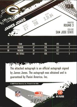 2009 Score Inscriptions - Autographs Gold Zone #108 James Jones Back