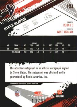 2009 Score Inscriptions - Autographs Gold Zone #121 Steve Slaton Back