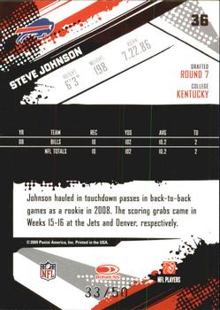 2009 Score Inscriptions - Gold Zone #36 Steve Johnson Back
