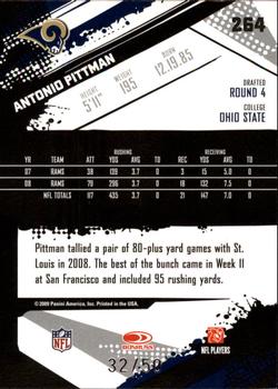 2009 Score Inscriptions - Gold Zone #264 Antonio Pittman Back