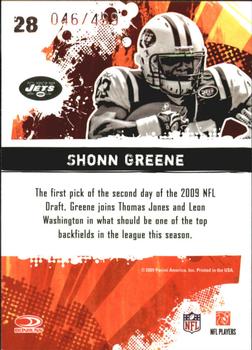 2009 Score Inscriptions - Hot Rookies #28 Shonn Greene Back