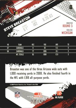 2009 Score Inscriptions - Scorecard #8 Steve Breaston Back