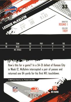 2009 Score Inscriptions - Scorecard #33 Leodis McKelvin Back