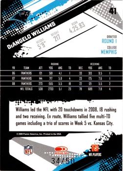 2009 Score Inscriptions - Scorecard #41 DeAngelo Williams Back