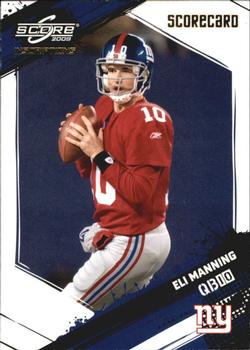 2009 Score Inscriptions - Scorecard #196 Eli Manning Front