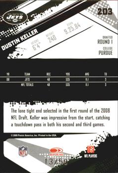 2009 Score Inscriptions - Scorecard #203 Dustin Keller Back
