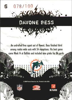 2009 Score Inscriptions - Young Stars Scorecard #6 Davone Bess Back