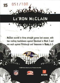 2009 Score Inscriptions - Young Stars Scorecard #15 Le'Ron McClain Back