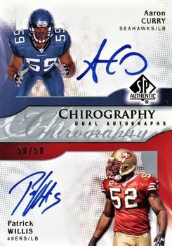 2009 SP Authentic - Chirography Duals #CH2-AP Aaron Curry / Patrick Willis Front
