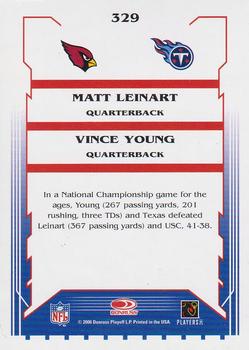2006 Score Select #329 Matt Leinart / Vince Young Back