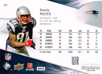 2009 SP #43 Randy Moss Back