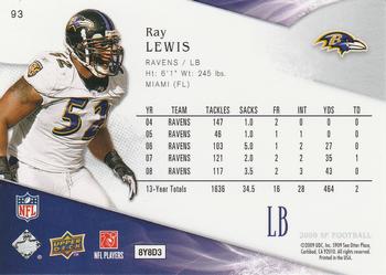 2009 SP #93 Ray Lewis Back