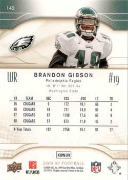 2009 SP #142 Brandon Gibson Back
