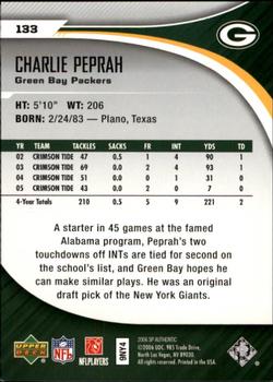 2006 SP Authentic #133 Charlie Peprah Back