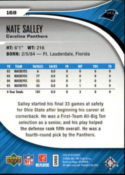 2006 SP Authentic #168 Nate Salley Back