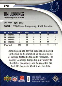 2006 SP Authentic #178 Tim Jennings Back