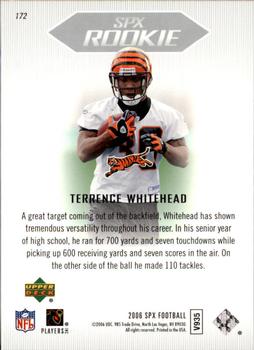 2006 SPx #172 Terrence Whitehead Back