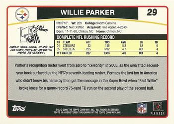 2006 Topps #29 Willie Parker Back
