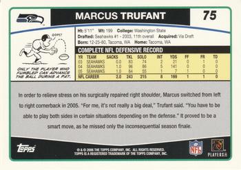 2006 Topps #75 Marcus Trufant Back