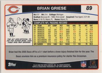 2006 Topps #89 Brian Griese Back
