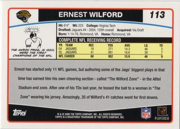 2006 Topps #113 Ernest Wilford Back