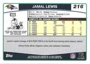 2006 Topps #216 Jamal Lewis Back