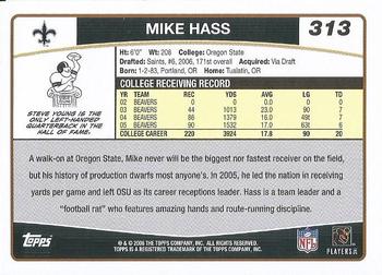 2006 Topps #313 Mike Hass Back