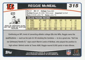 2006 Topps #315 Reggie McNeal Back