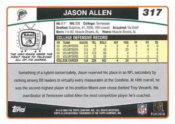 2006 Topps #317 Jason Allen Back