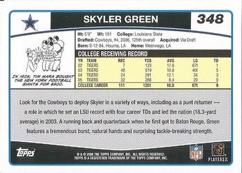 2006 Topps #348 Skyler Green Back