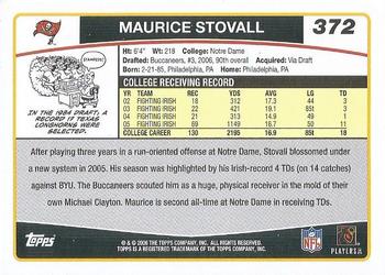 2006 Topps #372 Maurice Stovall Back