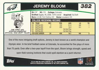 2006 Topps #382 Jeremy Bloom Back