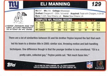 2006 Topps #129 Eli Manning Back