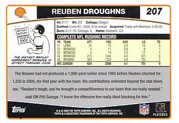 2006 Topps #207 Reuben Droughns Back