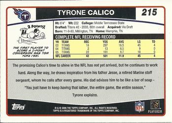 2006 Topps #215 Tyrone Calico Back
