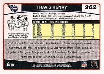 2006 Topps #262 Travis Henry Back