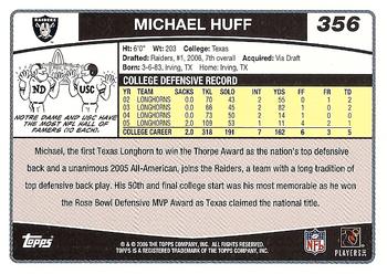 2006 Topps #356 Michael Huff Back