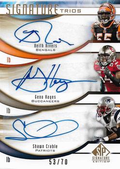 2009 SP Signature - Signature Trios #T-DCH Keith Rivers / Geno Hayes / Shawn Crable Front