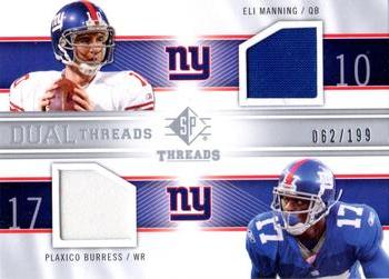 2009 SP Threads - Dual Threads #T2-EP Eli Manning / Plaxico Burress Front