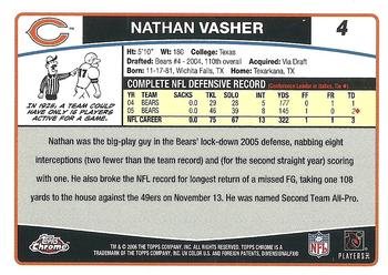 2006 Topps Chrome #4 Nathan Vasher Back