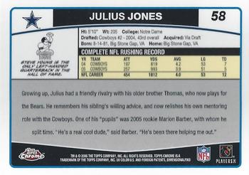 2006 Topps Chrome #58 Julius Jones Back