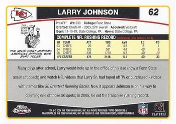 2006 Topps Chrome #62 Larry Johnson Back