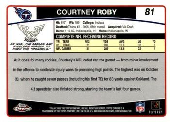 2006 Topps Chrome #81 Courtney Roby Back