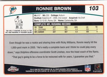 2006 Topps Chrome #103 Ronnie Brown Back