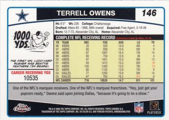 2006 Topps Chrome #146 Terrell Owens Back